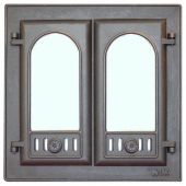 Дверка каминная LK-301  2-створчатая со стеклом 410*410мм-посад.,500*500мм-фасад. (окр)  19,5кг *