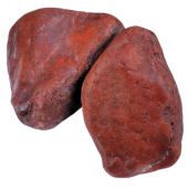 Камни для бани и сауны - яшма сургучная обвалованная фр.60-120мм (ведро 10кг)