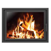 Дверка каминная со стеклом №820 Везувий 775х565 посад 820х610 фасад (28,5 кг) (окраш.Антрацит)