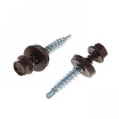 Саморез кровельный, сверло, шайба, RAL 8017, 4,8*35 шоколад (уп-250шт)