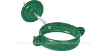 Комплект д/крепления трубы зеленый (хомут,метиз,декор.накладка) (90/125) RAL6005 *